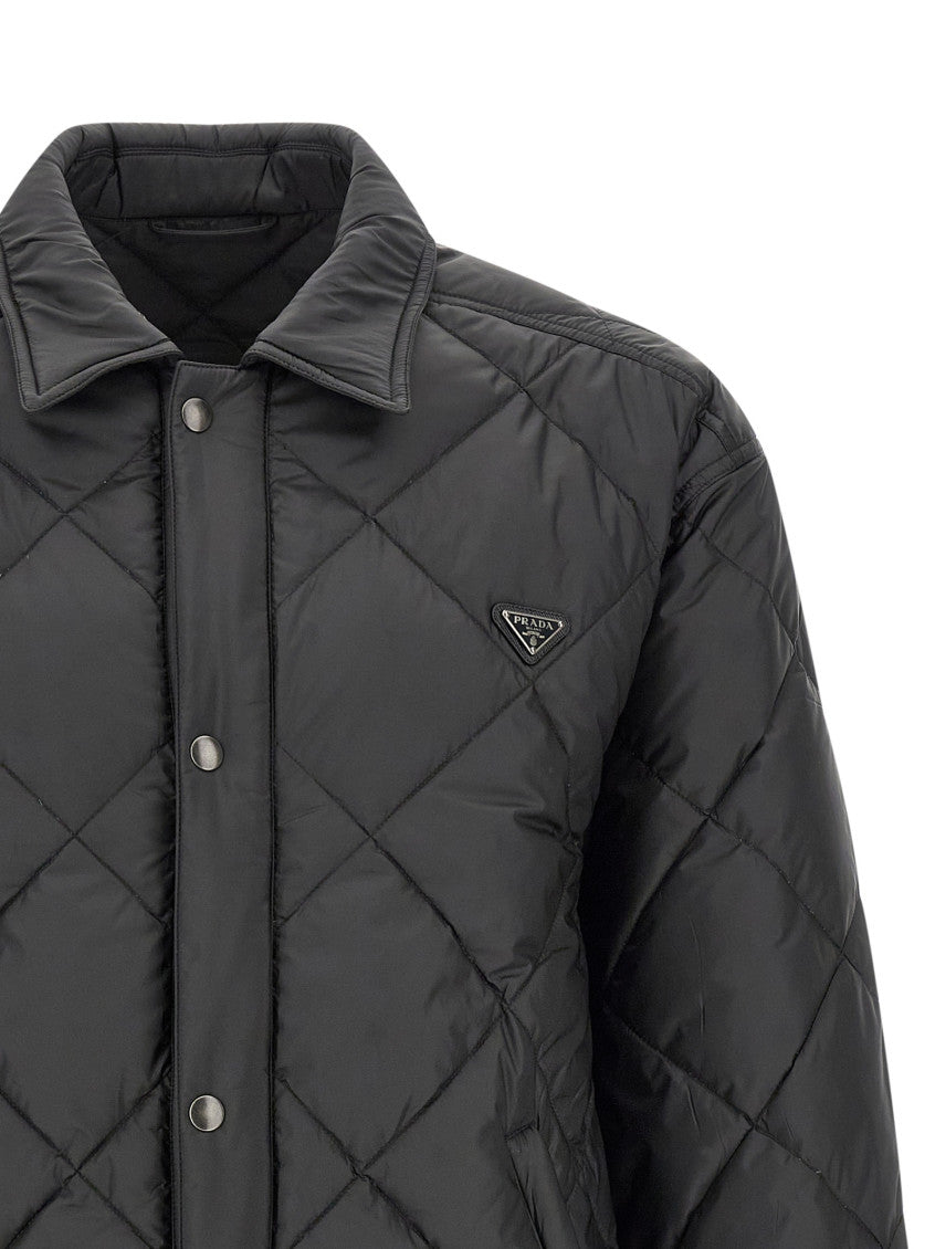 Black Logo Quilted Jacket 3