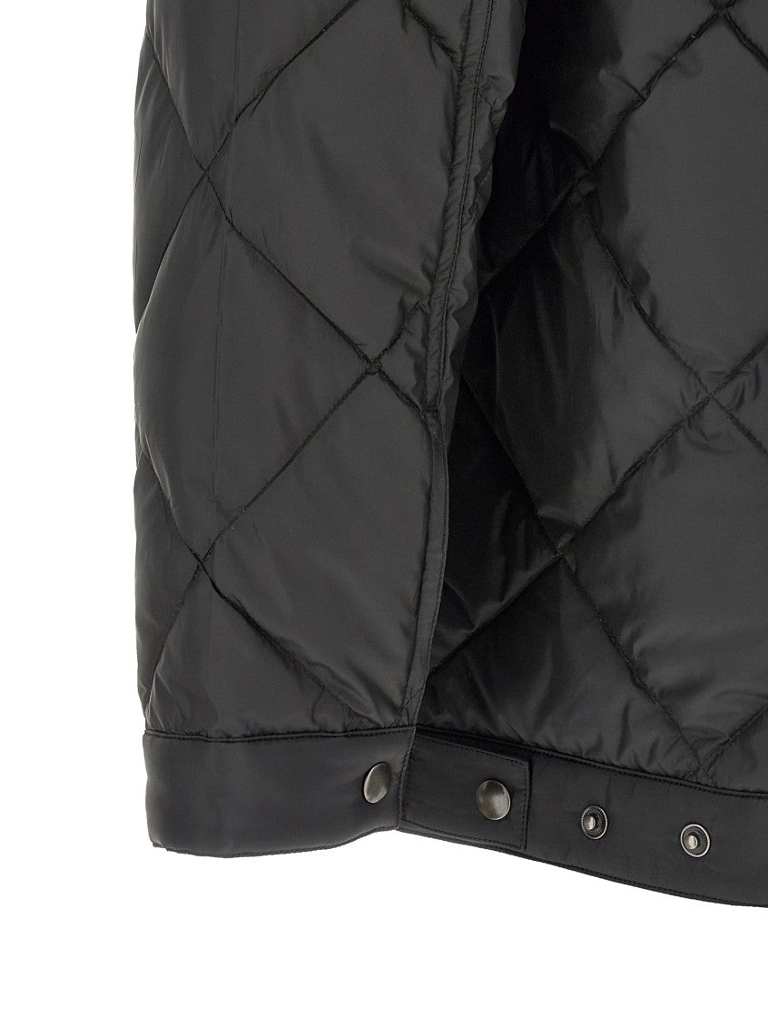 Black Logo Quilted Jacket 4