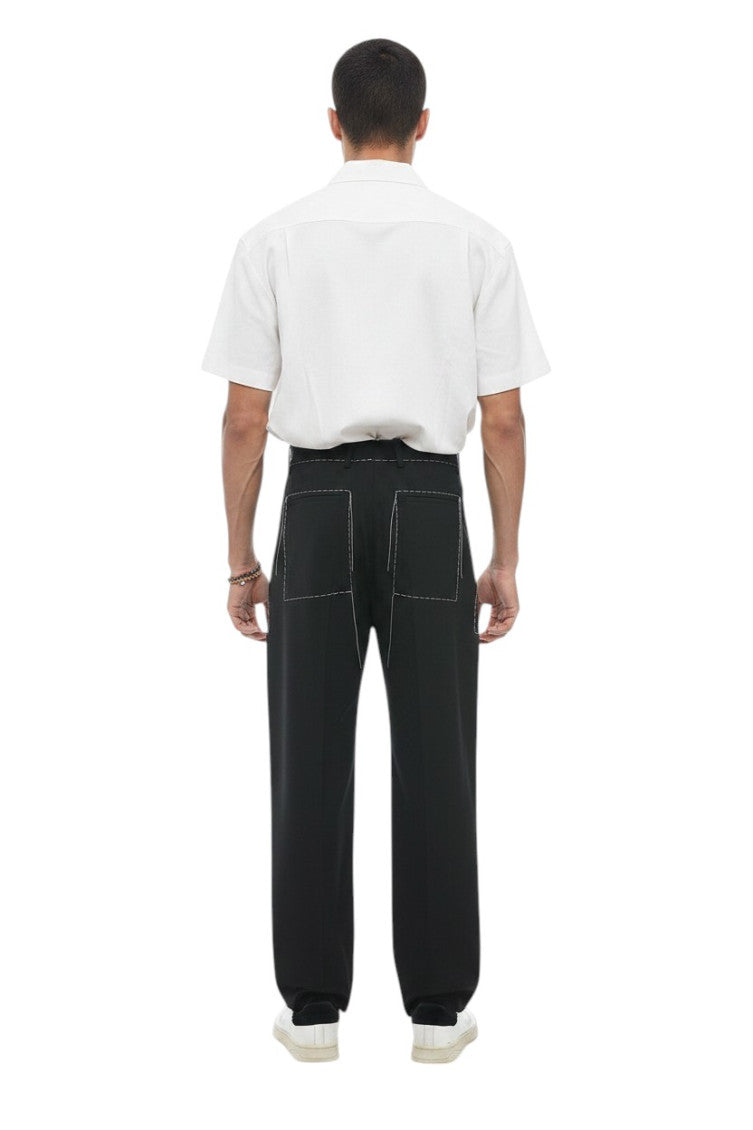 Black Tailored Solid Trousers 2