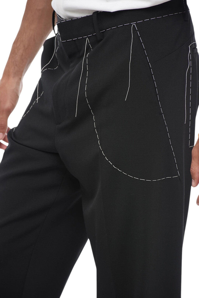 Black Tailored Solid Trousers 3