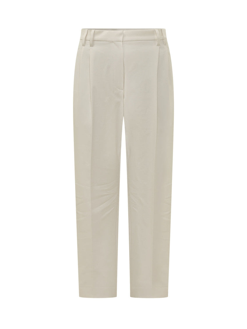 Off White Straight Flat Front Pants 1