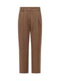 Brown Tailored Flat Front Pants 1