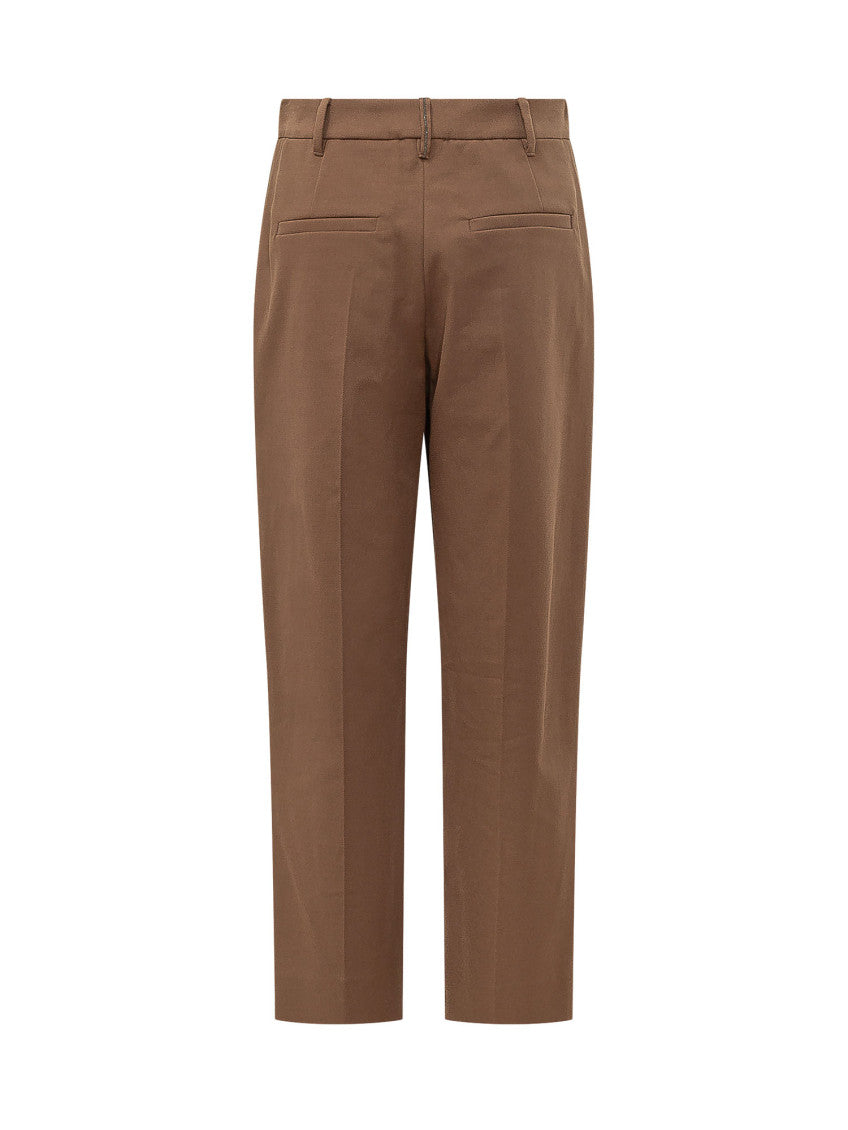 Brown Tailored Flat Front Pants 2