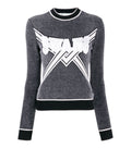 Black Graphic Round Neck Sweater 1
