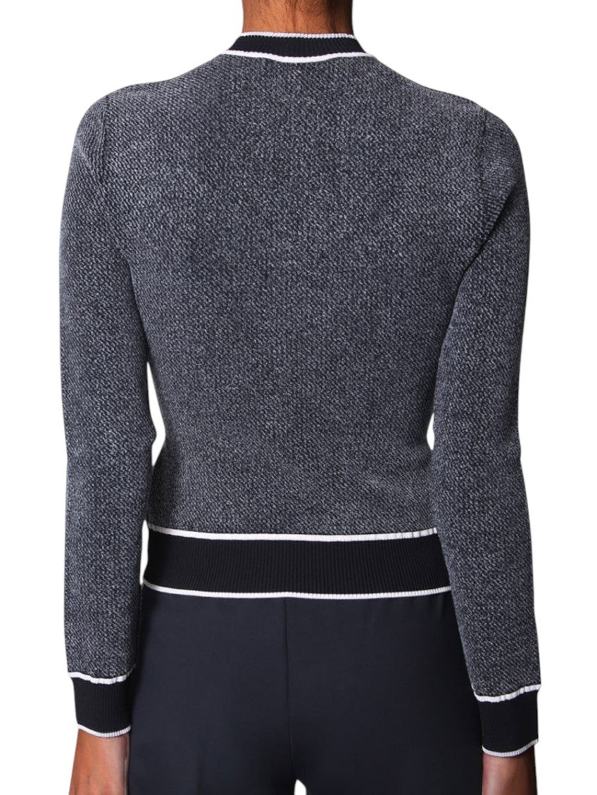 Black Graphic Round Neck Sweater 3