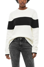 BlackWhite Stripes Crew Neck Sweater 1