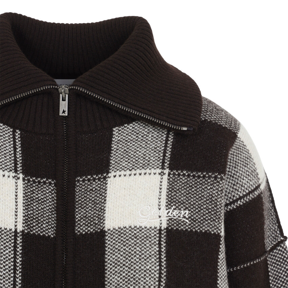 Grey Checks Shirt Collar Sweater 3