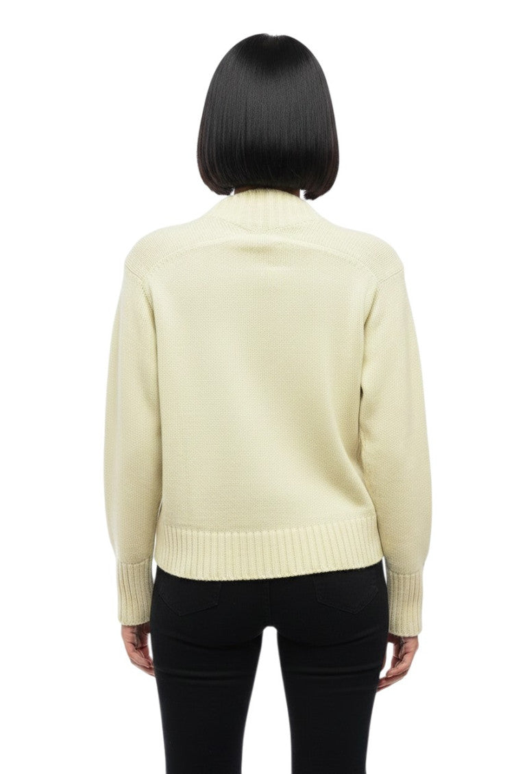 Yellow Knitted Crew Neck Sweater 2