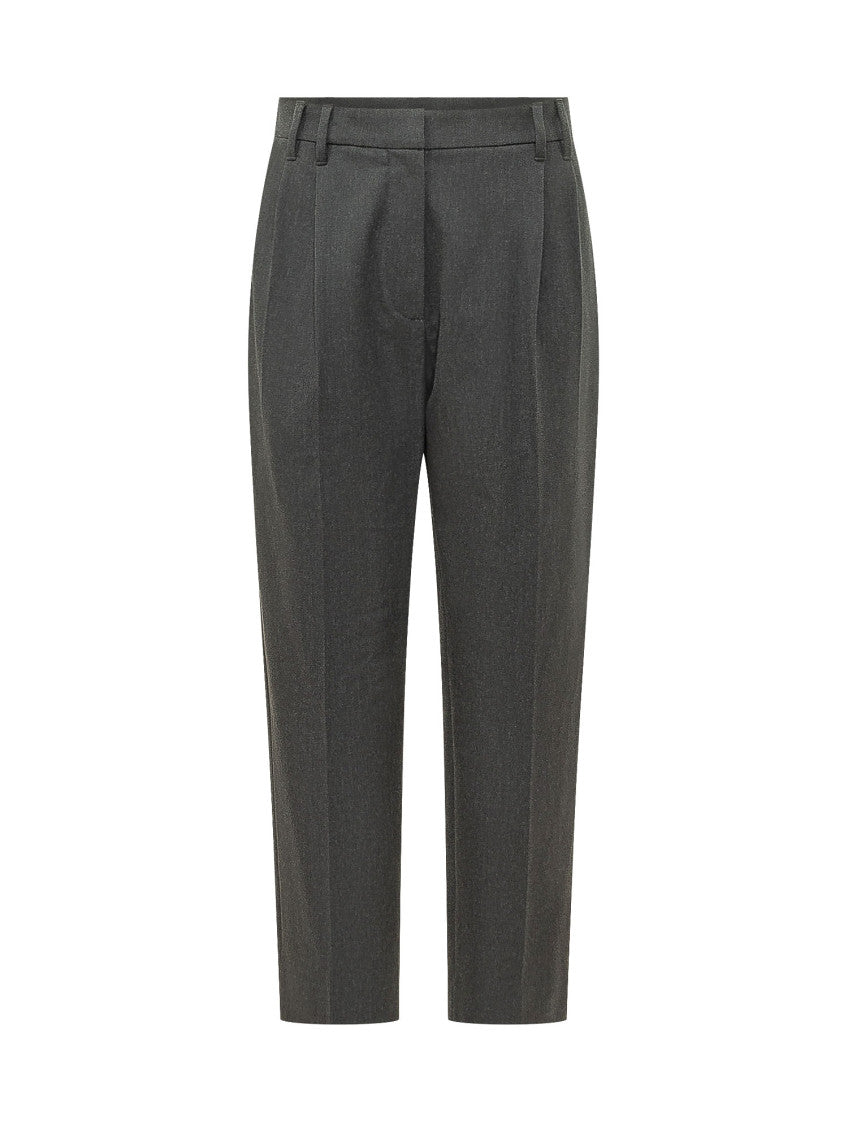 Black Tailored Flat Front Pants 1