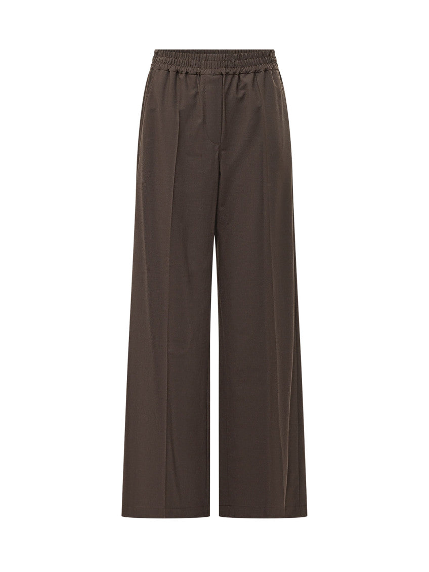 Brown Relaxed Elasticated Pants 1