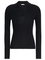 Navy Knitted Shirt Collar Sweater 1