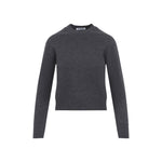 Grey Solid Crew Neck Sweater 1