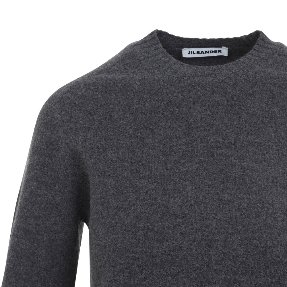 Grey Solid Crew Neck Sweater 3