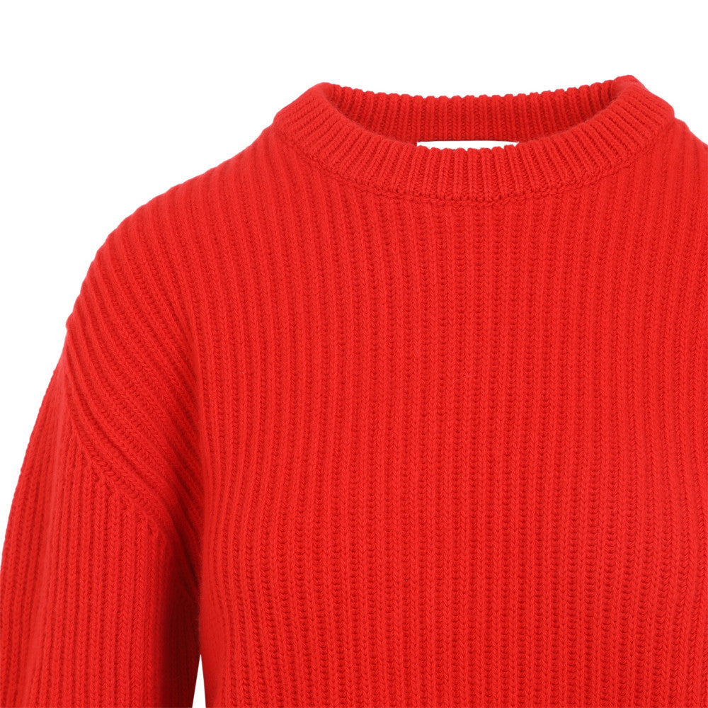 Red Knitted Crew Neck Sweater 3