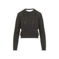 Green Knitted Crew Neck Sweater 1