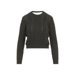 Green Knitted Crew Neck Sweater 1