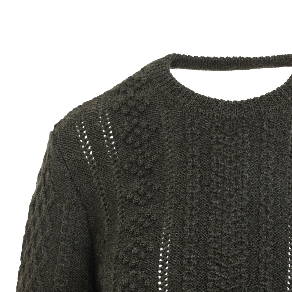 Green Knitted Crew Neck Sweater 3