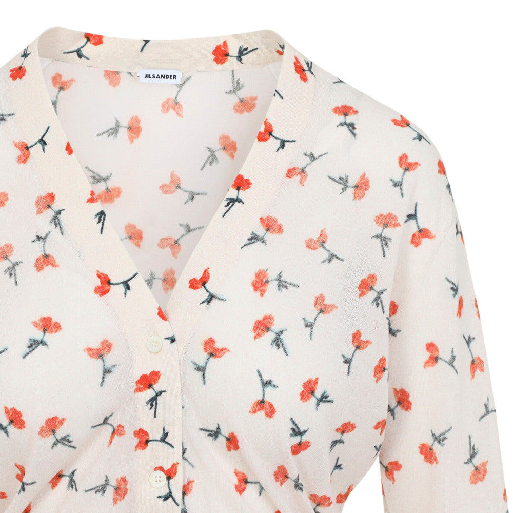 Pink Floral V Neck Sweater 3