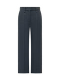 Blue Straight Flat Front Pants 1
