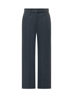 Blue Straight Flat Front Pants 1