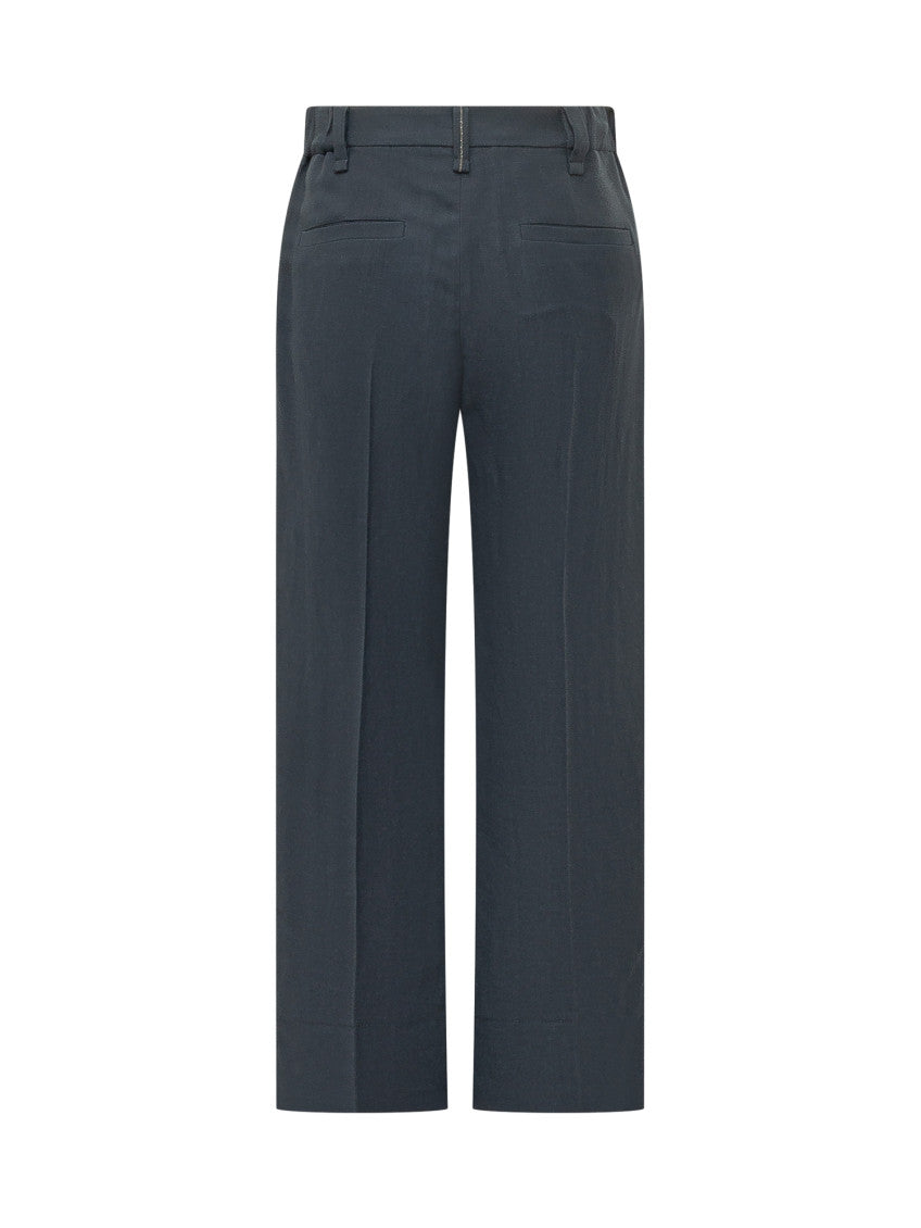 Blue Straight Flat Front Pants 2
