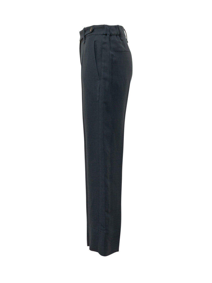 Blue Straight Flat Front Pants 3
