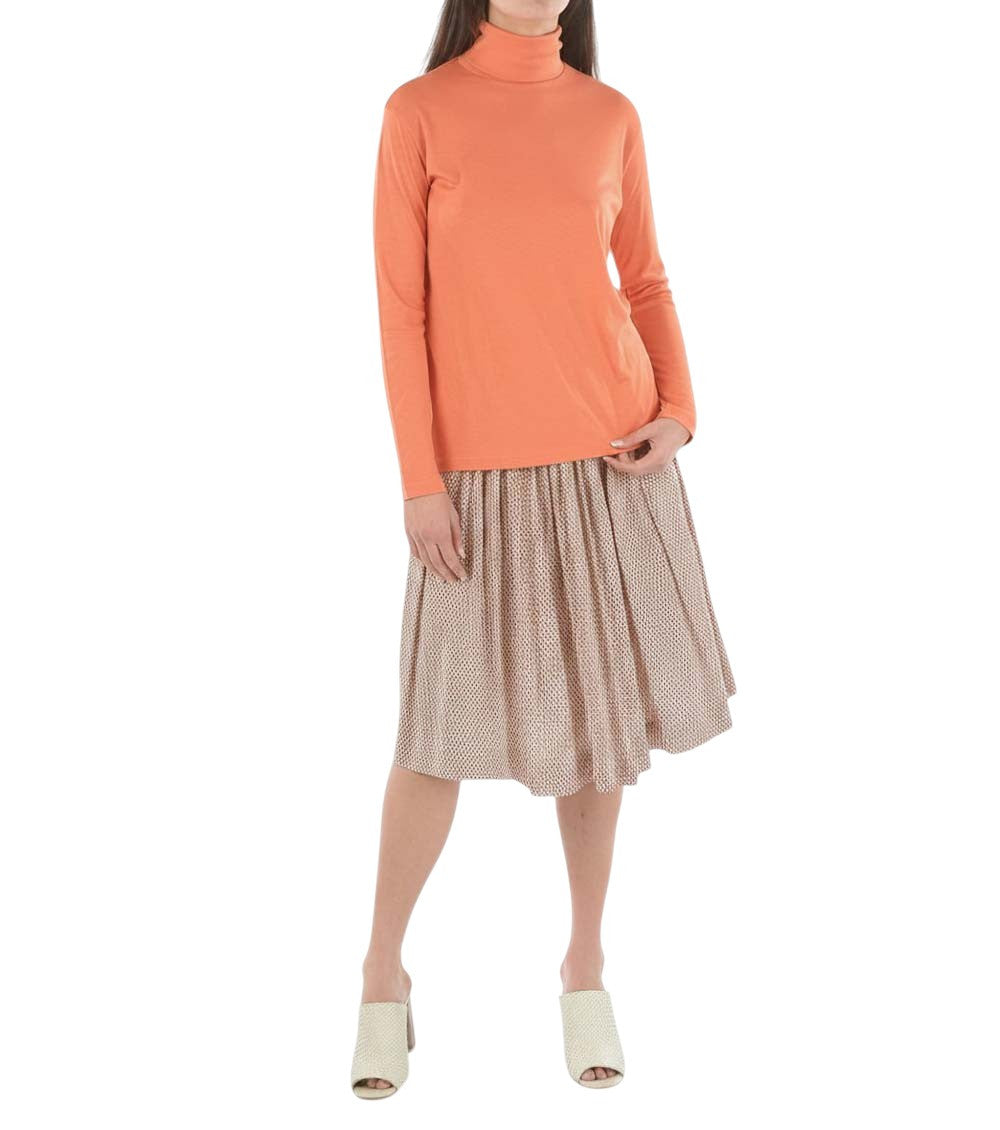Orange Solid Turtle Neck Sweater 3