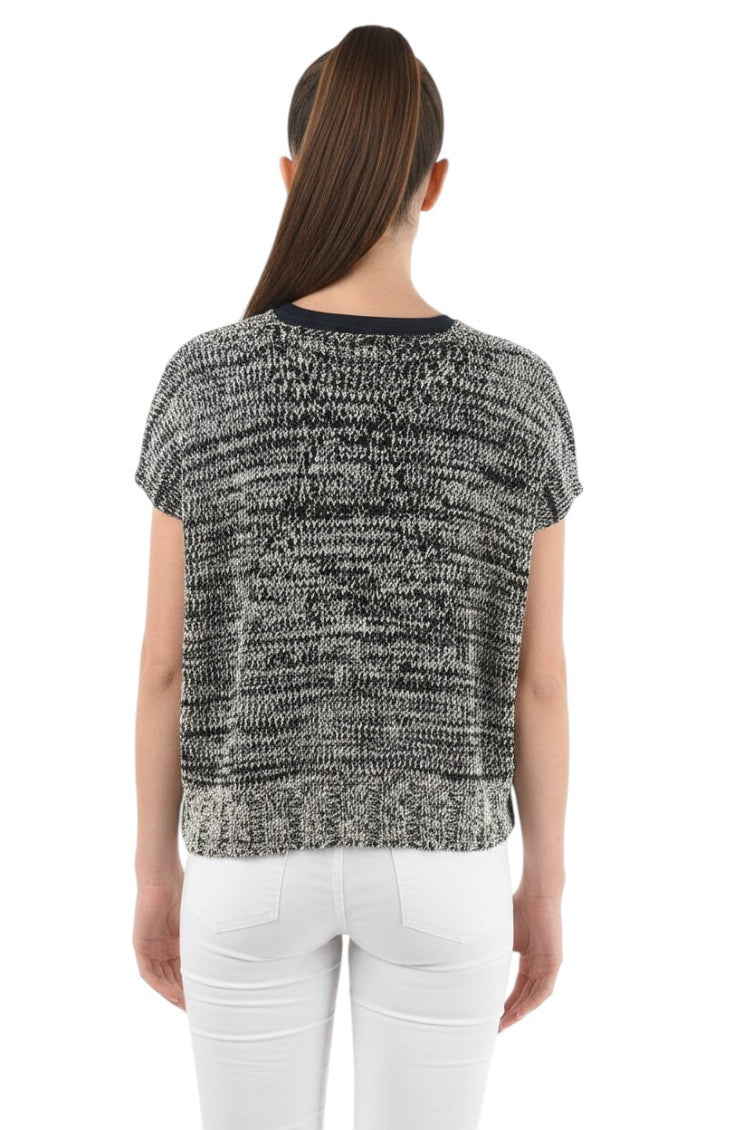Black Knitted Crew Neck Sweater 2