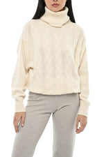 White Knitted Turtle Neck Sweater 1
