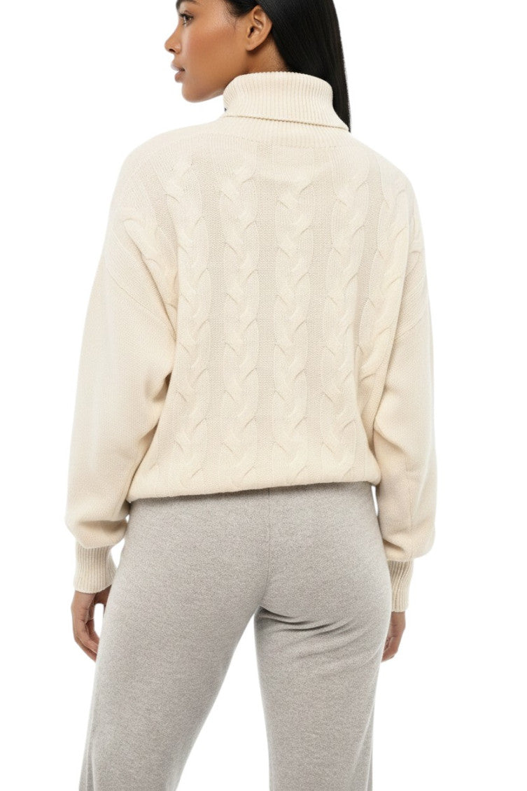 White Knitted Turtle Neck Sweater 2
