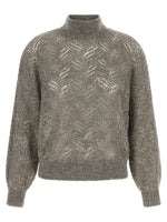 Grey Embellished Turtle Neck Sweater 1