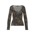 Multicolor Paisley Scoop Neck Sweater 1