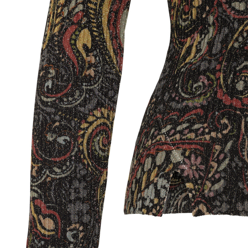 Multicolor Paisley Scoop Neck Sweater 3