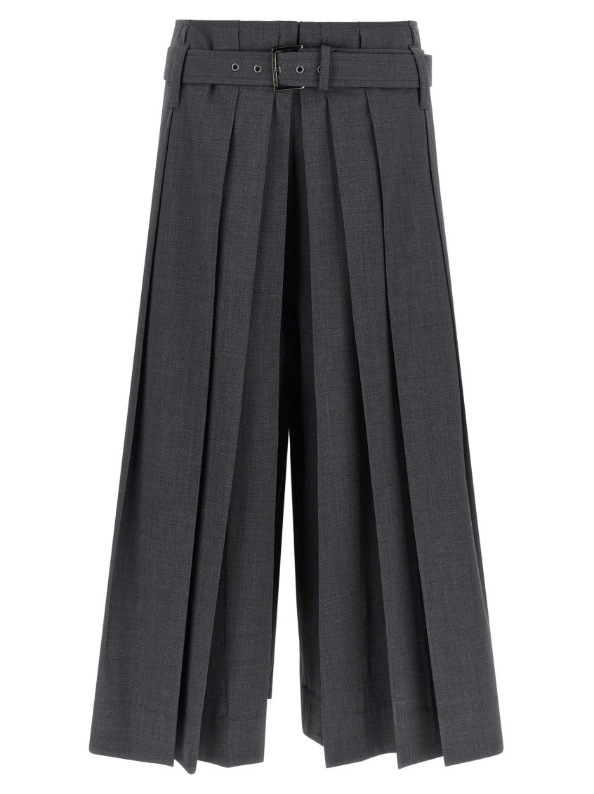 Grey Tailored Pleated Pants 1