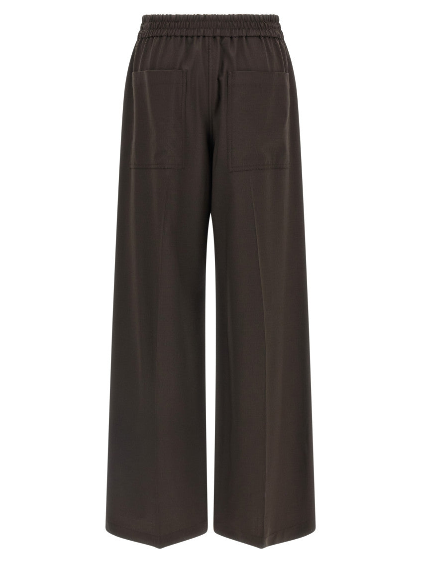 Brown Straight Elasticated Pants 2