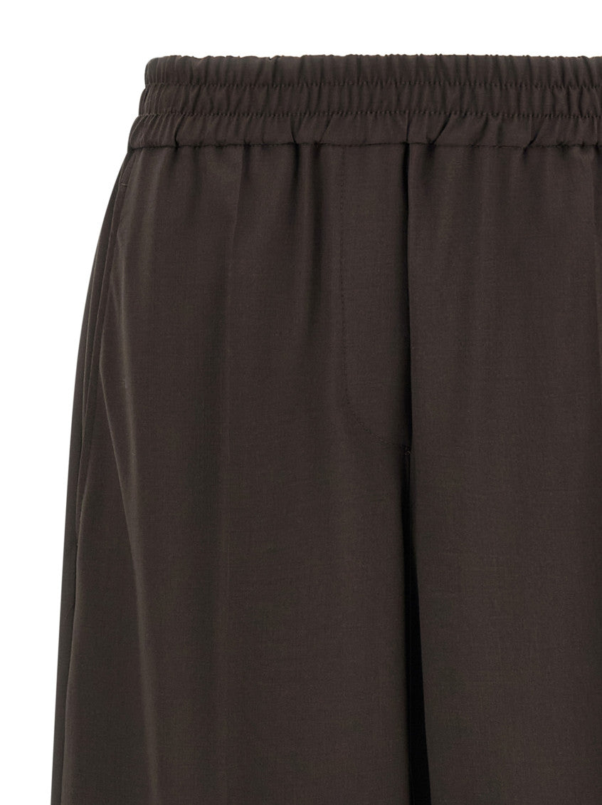 Brown Straight Elasticated Pants 3
