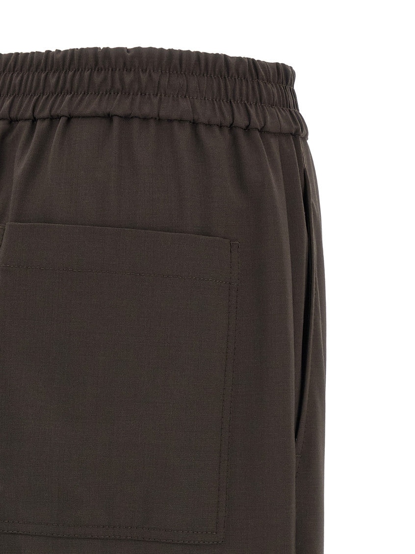 Brown Straight Elasticated Pants 4