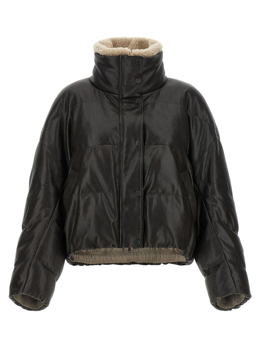 Black Quilted Turtle Neck Jacket 1