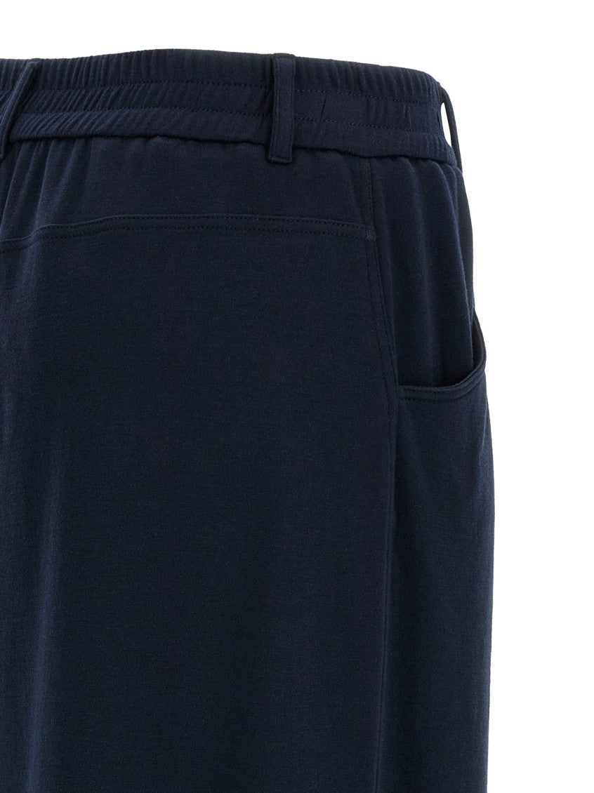 Navy Blue Relaxed Pleated Pants 4