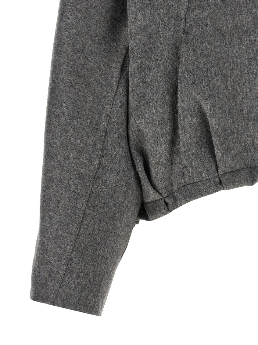 Grey Solid Shirt Collar Jacket 4