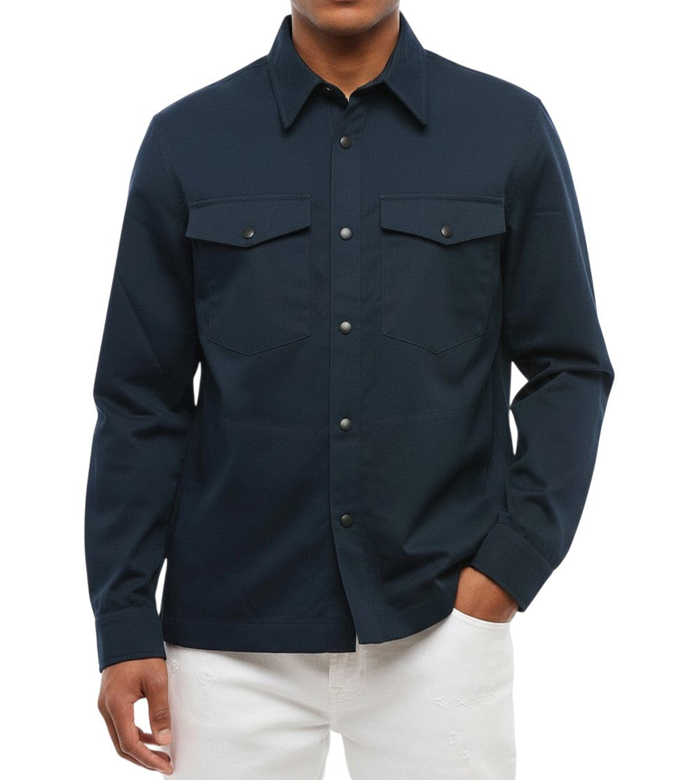 Blue Regular Solid Overshirt 1