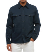 Blue Regular Solid Overshirt 1