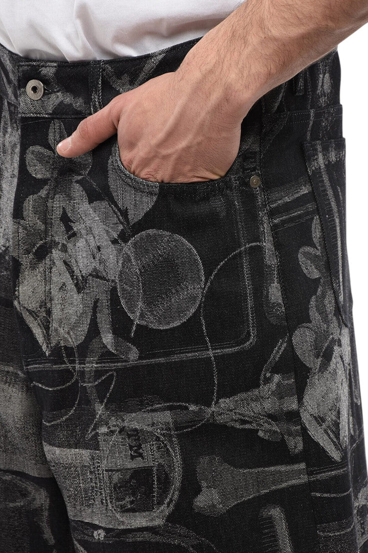 Black X-Ray Print Shorts 3