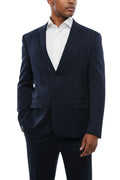 Navy Blue Notched Lapel Blazer 1