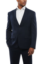 Navy Blue Notched Lapel Blazer 1