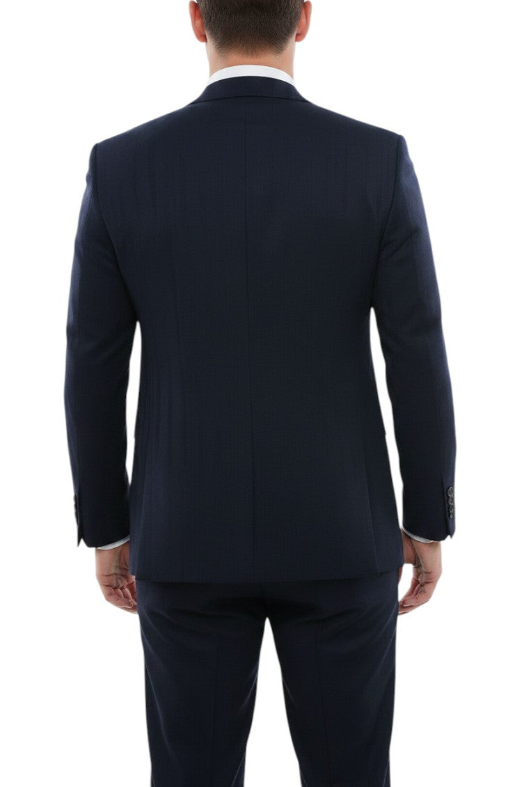Navy Blue Notched Lapel Blazer 2