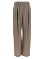 Beige Relaxed Pleated Pants 1