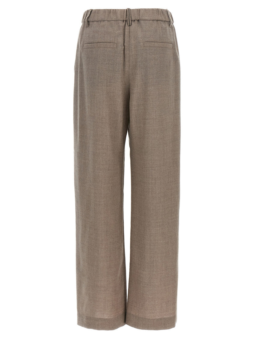 Beige Relaxed Pleated Pants 2