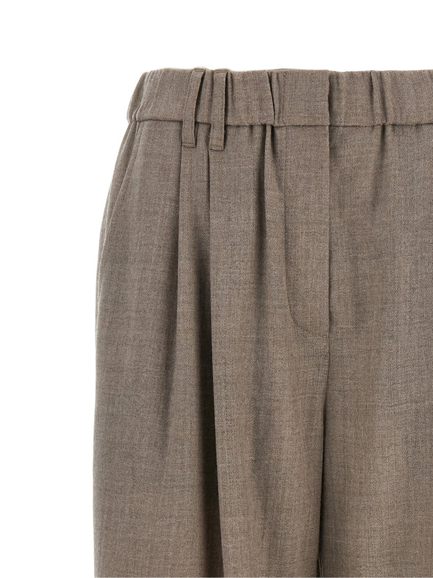 Beige Relaxed Pleated Pants 3