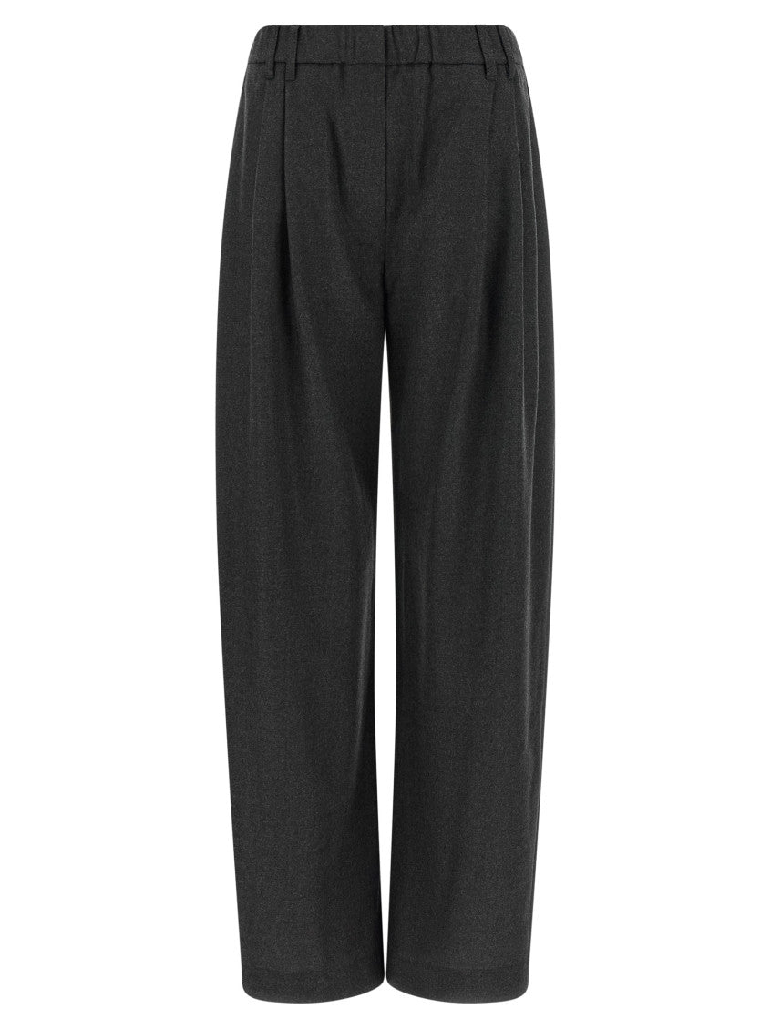Grey Relaxed Pleated Pants 1